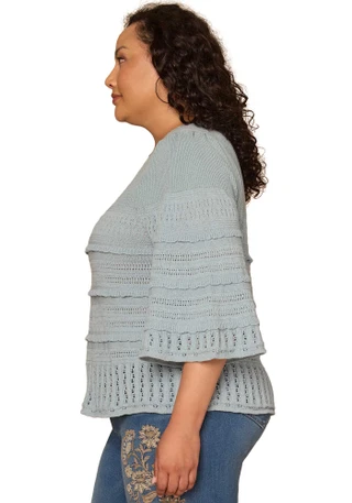 Thumbnail 4: Democracy Plus 3Q Sleeve Ribbed Sweater 