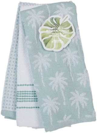 Thumbnail 1: Home Essentials 3 Pk Palm Tree Embroidered Kitchen Towels  