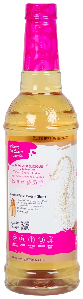 Thumbnail 2: SKINNY MIXES 25.4 OZ Caramel Pecan Flavored Drink Mix Syrup  