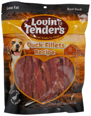 Thumbnail 1: LOVIN TENDERS 7 Oz Duck Fillet Gourmet Dog Treats 