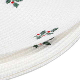 Thumbnail 2: Nicole Miller 4 Pk 15 In Holly Embroidered Christmas Placemats  