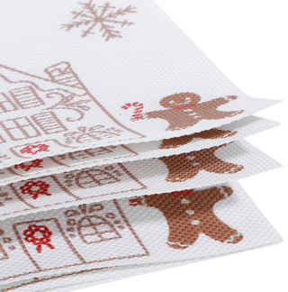 Thumbnail 2: Nicole Miller 6 Pk Gingerbread House Christmas Placemats  