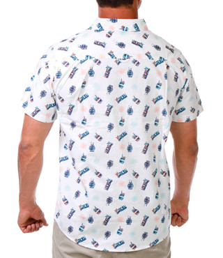 Thumbnail 2: Hurley Men's Short Sleeve Printed Button Down Shirt 