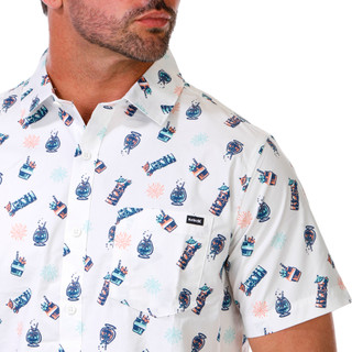 Thumbnail 3: Hurley Men's Short Sleeve Printed Button Down Shirt 