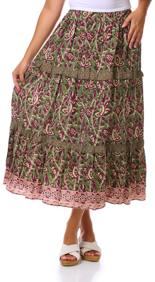 Thumbnail 1: FARMERS MARKET Juniors Floral Print Maxi Skirt 