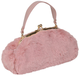 Thumbnail 3: Baby Phat Janet Frame Fuzzy Baguette Bag 