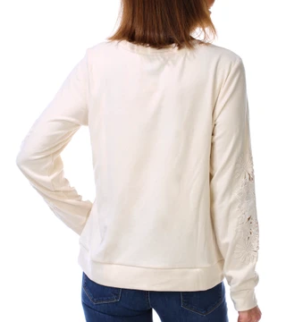 Thumbnail 2: BOBEAU Women's Long Sleeve Fleece Crochet Sleeve Pullover Sweater  