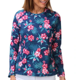 Thumbnail 1: REEL LEGENDS Women's Petite Long Sleeve Beach Pro Floral Outdoor Top 