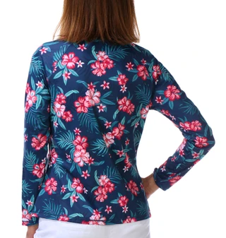 Thumbnail 2: REEL LEGENDS Women's Petite Long Sleeve Beach Pro Floral Outdoor Top 