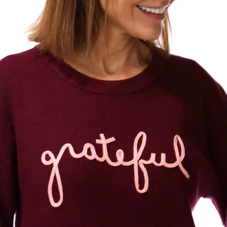 Thumbnail 3: Rio & Ryan  Women's Long Sleeve Grateful Seasonal Sweater  