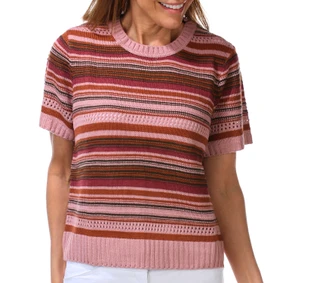Thumbnail 1: SUPPLIES BY UNIONBAY Women's Short Sleeve Cara Stripe Crew Neck Top  