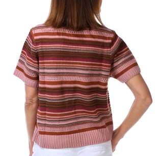 Thumbnail 2: SUPPLIES BY UNIONBAY Women's Short Sleeve Cara Stripe Crew Neck Top  