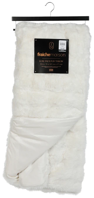 Thumbnail 1: Fraiche Maison 50x70 Luxe Faux Fur Throw 