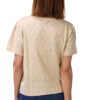 Thumbnail 3: SUPPLIES BY UNIONBAY Women's Short Sleeve Carrie Pointelle Stitch Crew Top  