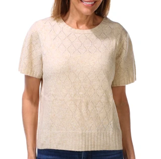 Thumbnail 1: SUPPLIES BY UNIONBAY Women's Short Sleeve Carrie Pointelle Stitch Crew Top  
