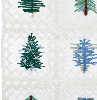 Thumbnail 2: LILLIAN AUGUST 14x70 Coastal Christmas Tree Embroidered Deco Table Runner 