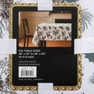 Thumbnail 2: Nicole Miller 60x120 Julia Holly Christmas Table Cloth  