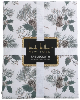 Thumbnail 1: Nicole Miller 60x120 Julia Holly Christmas Table Cloth  