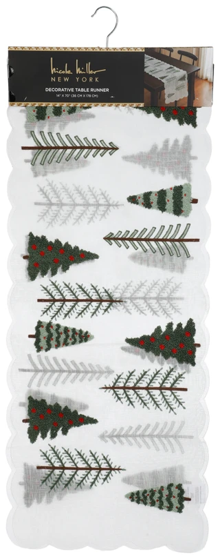 Thumbnail 1: Nicole Miller 14x70 Christmas Tree Decorative Table Runner 