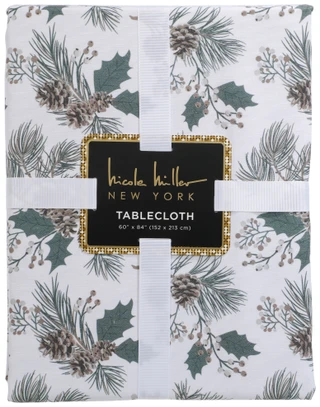 Thumbnail 1: Nicole Miller 60x84 Julia Holly Christmas Table Cloth  