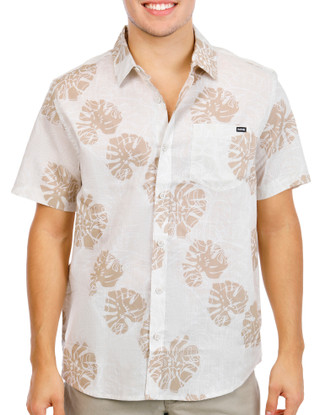Thumbnail 1: Hurley Men's Short Sleeve Two Tone Woven Button Up Shirt  