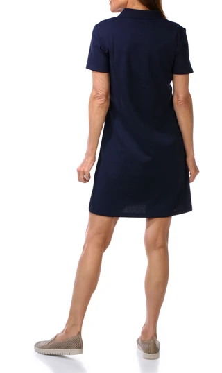 Thumbnail 2: Nautica Women's Short Sleeve Zip Polo Dress  