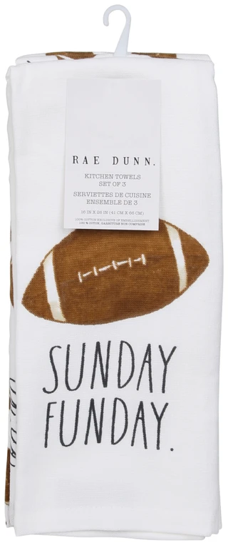 Thumbnail 1: RAE DUNN 3 Pk Sunday Funday Kitchen Towels Set 