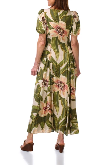 Thumbnail 2: TAYLOR Women's Short Sleeve Tropical Print Maxi Dress  