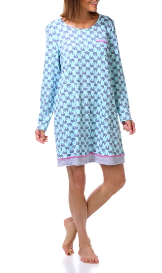 Thumbnail 1: Cuddl Duds Women's Long Sleeve Henley Pocket Nightgown  