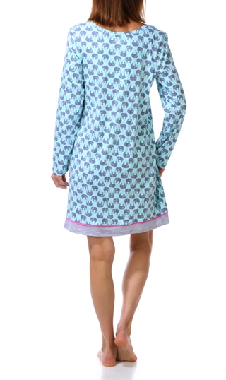 Thumbnail 3: Cuddl Duds Women's Long Sleeve Henley Pocket Nightgown  