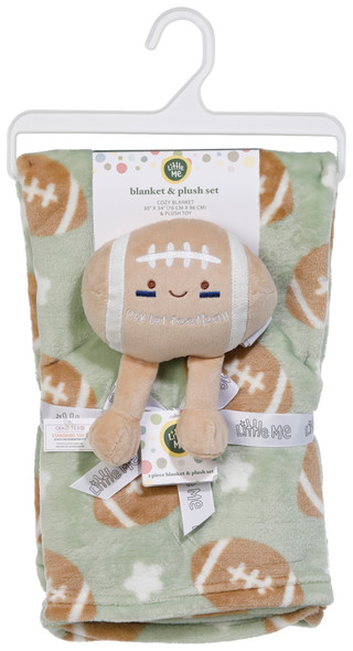 Thumbnail 1: Little Me Boys 2 Pc Football Blanket & Plush Set  