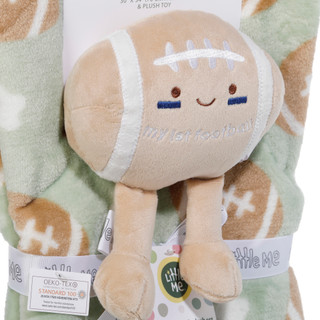 Thumbnail 2: Little Me Boys 2 Pc Football Blanket & Plush Set  