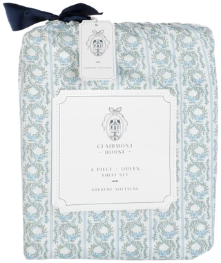Thumbnail 1: CLAIRMONT HOUSE 4 Pc Paisley Floral Print Queen Sheet Set 