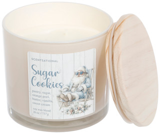 Thumbnail 1: SCENTSATIONAL 26 OZ Soy Wax Sugar Cookies Scented Three Wick Candle  
