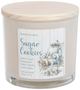 Thumbnail 2: SCENTSATIONAL 26 OZ Soy Wax Sugar Cookies Scented Three Wick Candle  