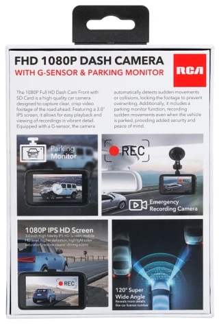 Thumbnail 2: RCA FHD 1080P Dash Camera with G-Sensor & Parking Monitor 