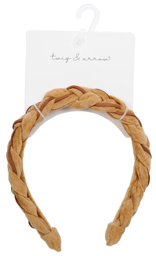 Thumbnail 1: TWIG & ARROW Women's Velvet Braided Headband 