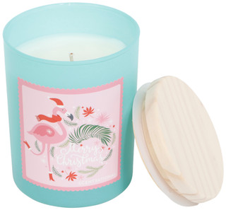 Thumbnail 1: SCENTSATIONAL 11 oz Merry Christmas Flamingo Scented Candle 