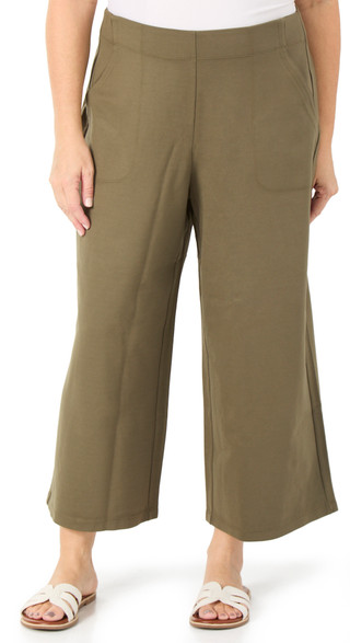 Thumbnail 1: MAX STUDIO Women's Plus Pull On Mid Rise Cropped Wide Leg Trousers 