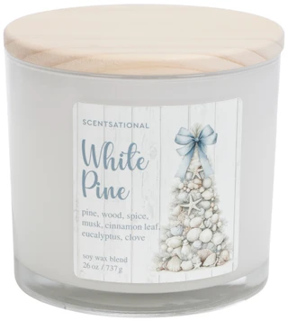 Thumbnail 2: SCENTSATIONAL 26 OZ White Pine Scented 3 Wick Candle 