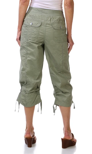 Thumbnail 2: DKNY Women's Poplin Convertible Cargo Capris 