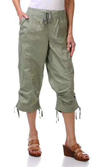 Thumbnail 1: DKNY Women's Poplin Convertible Cargo Capris 
