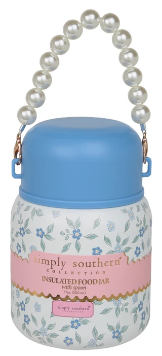 Thumbnail 1: SIMPLY SOUTHERN 17 OZ Steel Soup Thermos With Deco Strap And Spoon  