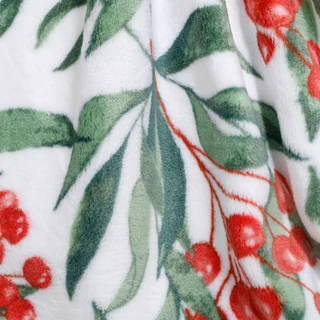 Thumbnail 2: Nicole Miller 50x70 Christmas Poinsettia Plush Throw  