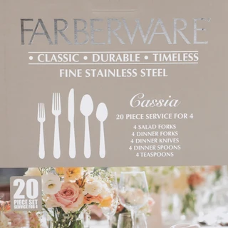 Thumbnail 2: Farberware 20 Pc Cassia Stainless Steel Flatware Set 