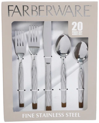 Thumbnail 1: Farberware 20 Pc Cassia Stainless Steel Flatware Set 