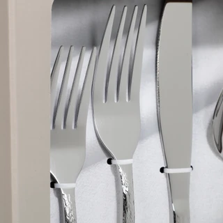 Thumbnail 2: Farberware 20 Pc Fine Hammered Stainless Cutlery Set  