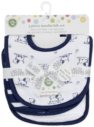 Thumbnail 1: Little Me Baby Boys 3 Pc Muslin Bib Set 