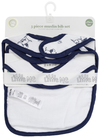 Thumbnail 2: Little Me Baby Boys 3 Pc Muslin Bib Set 