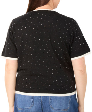 Thumbnail 2: Nanette Lepore Women's Plus Short Sleeve Rhinestone Top 